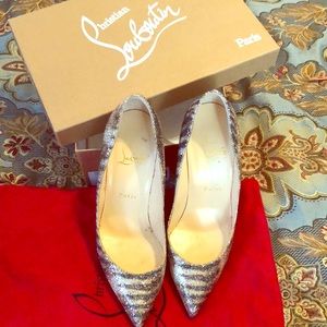 Christian Louboutin Pigalle 100 Glitter sz37.5